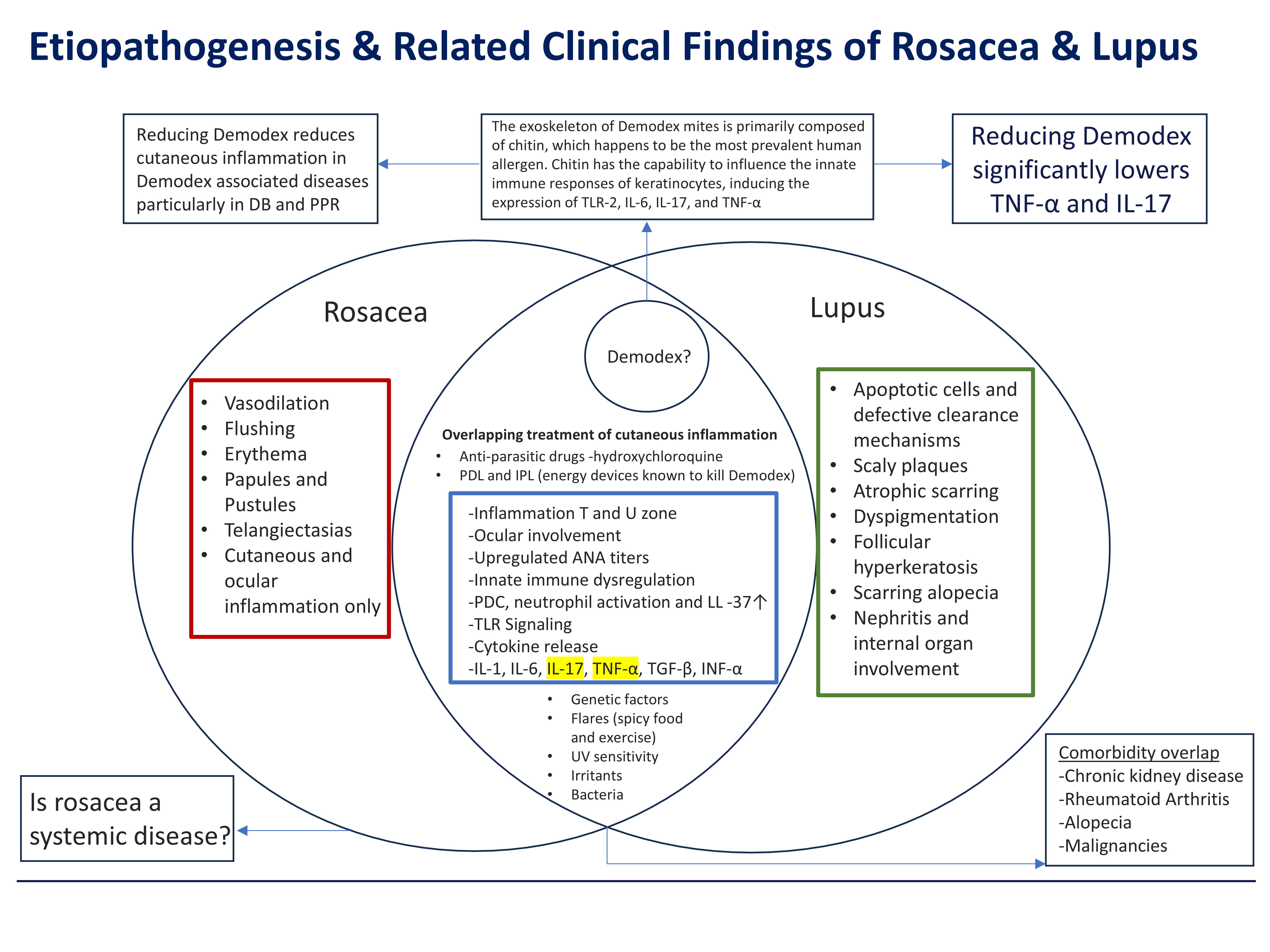 Figure 1 — Etiopathogenesis and Related Clinical Findings of Rosacea and Lupus